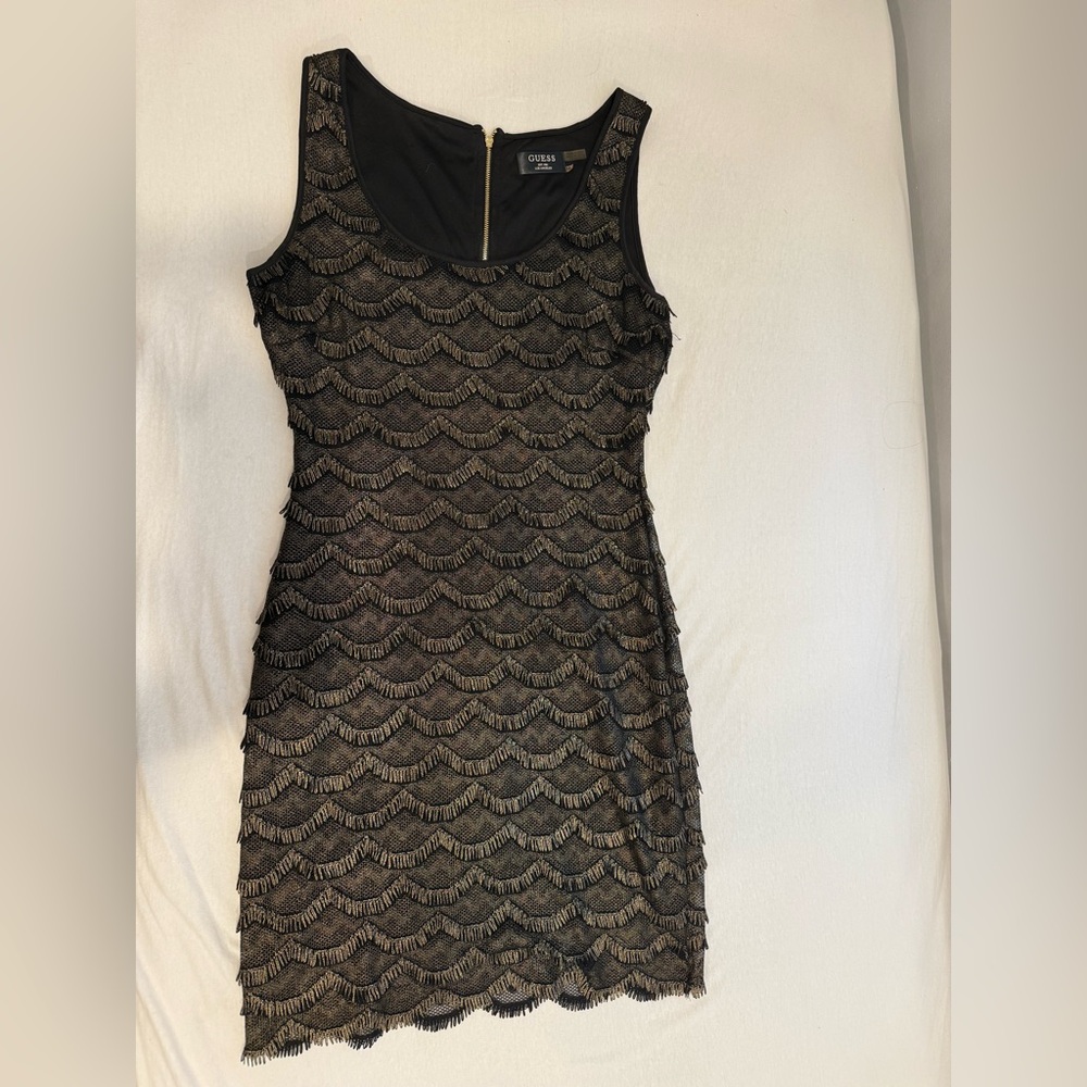 Guess Black and Gold Dress Scoop Neck